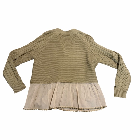 Chan Luu Cable Knit Rebecca Cardigan Sweater With Peplum Hem Cotton Medium - Picture 4 of 8